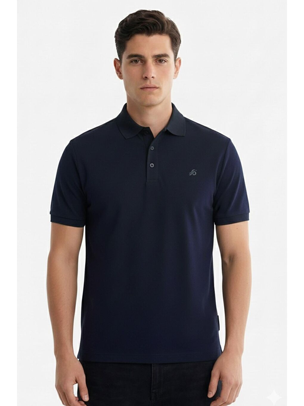 Erkek Lacivert Standart Fit Polo Yaka Tişört – Kısa Kollu