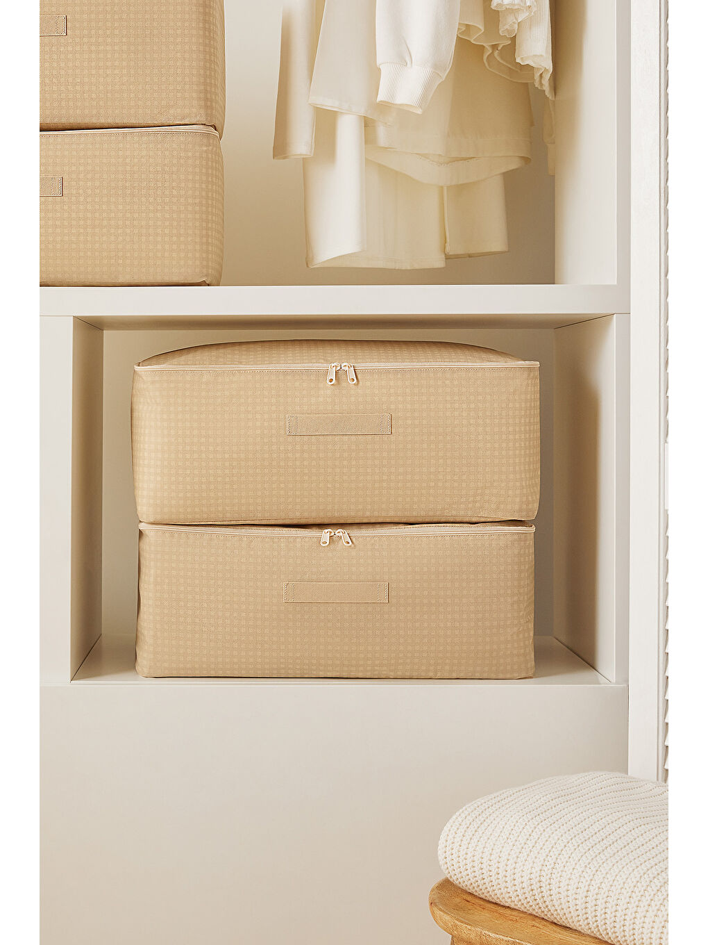 4'lü Orta Boy Bej Pötikare Hurç Set 52 x 28 x 21 cm-3