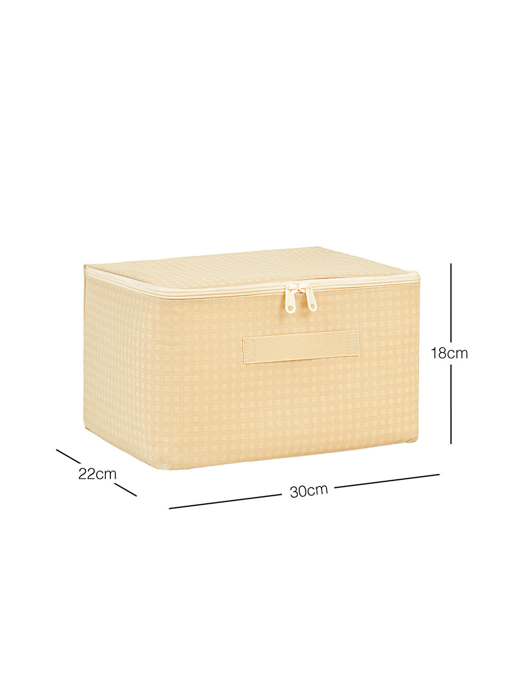 4'lü Küçük Boy Bej Pötikare Hurç Set 30 x 22 x 18 cm-4