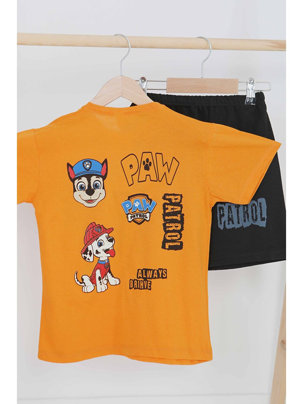 Sarı Erkek Çocuk Hardal Baskılı Takımı - 27497-1