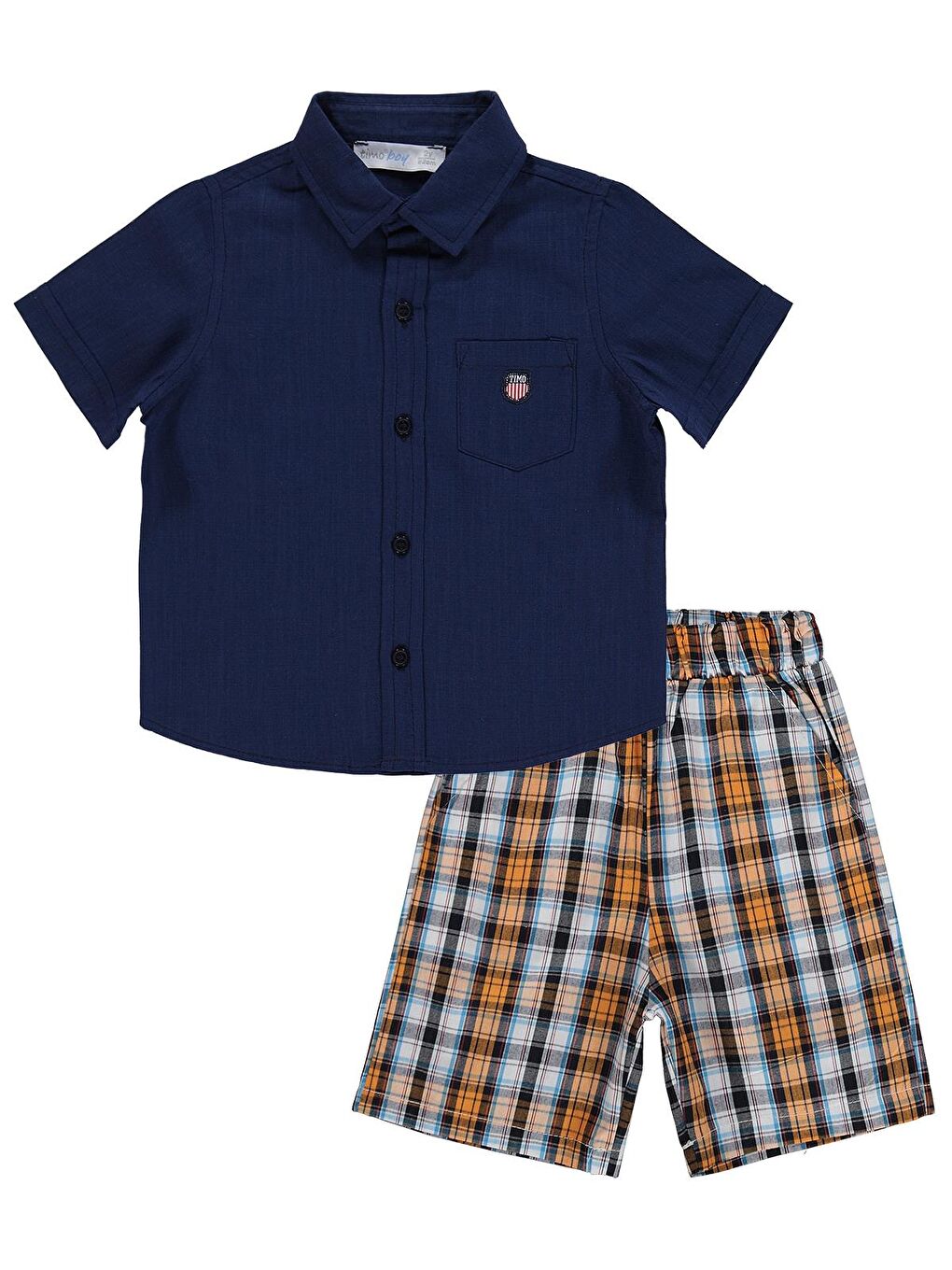 Ekoseli Gömlekli Takım - Lacivert-3