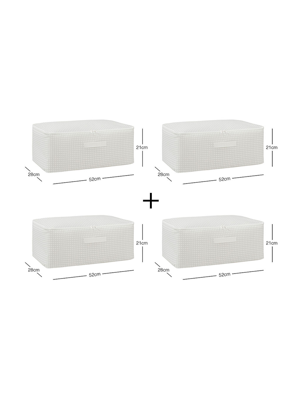 4'lü Orta Boy Gri Pötikare Hurç Set 52 x 28 x 21 cm-6