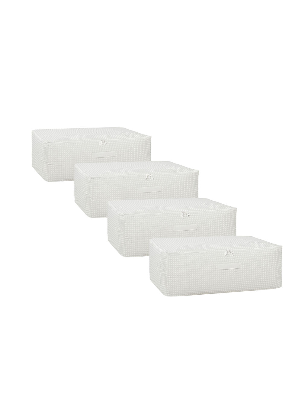 4'lü Büyük Boy Gri Pötikare Baza Altı Hurç Set 62 x 46 x 22 cm-5