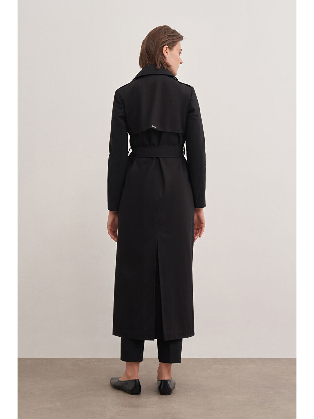 Siyah Kuşaklı Trençkot-3