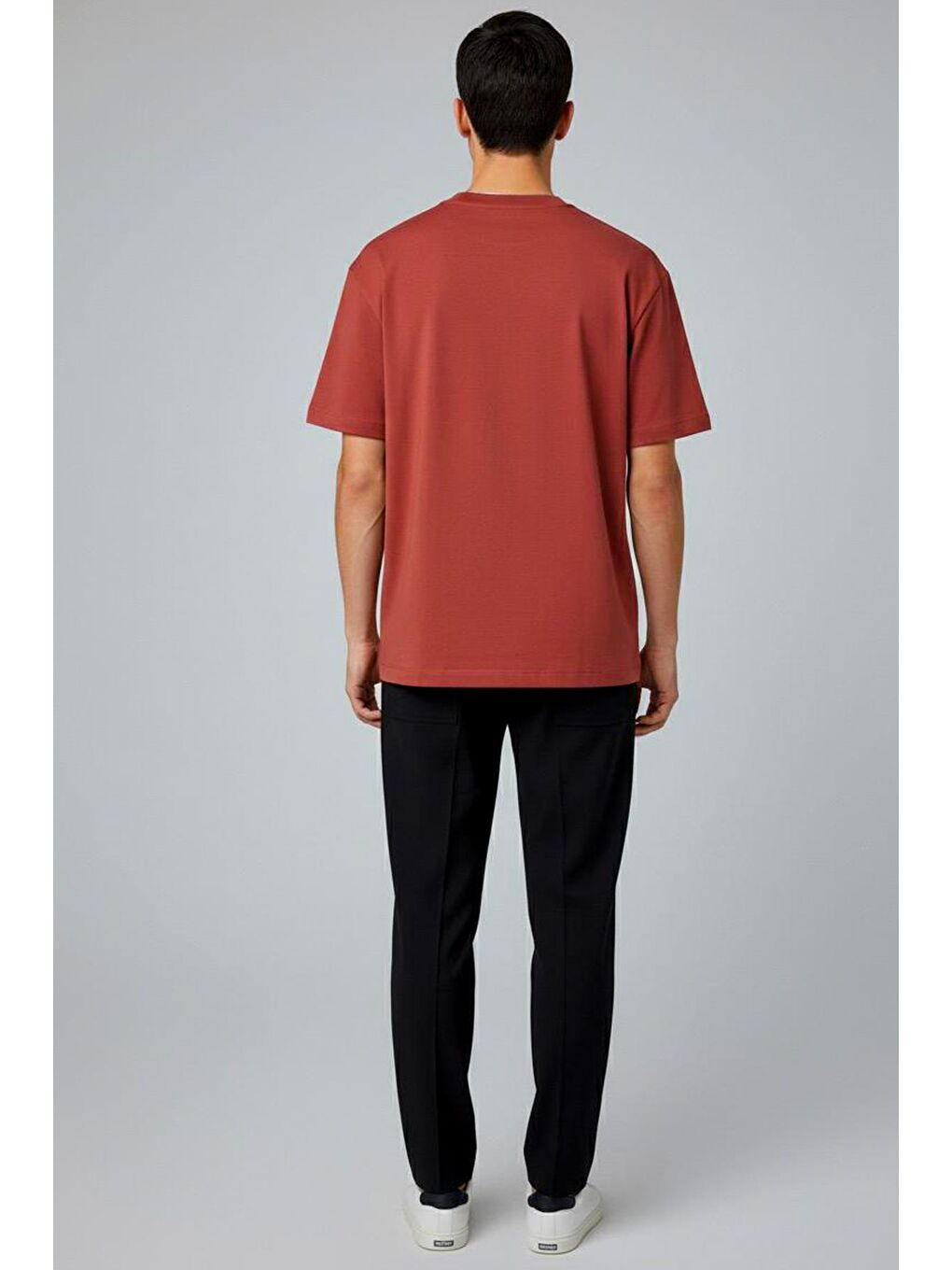 Giotelli Bordo Regular Fit %100 Pamuk Bisiklet Yaka Erkek Tişört-2