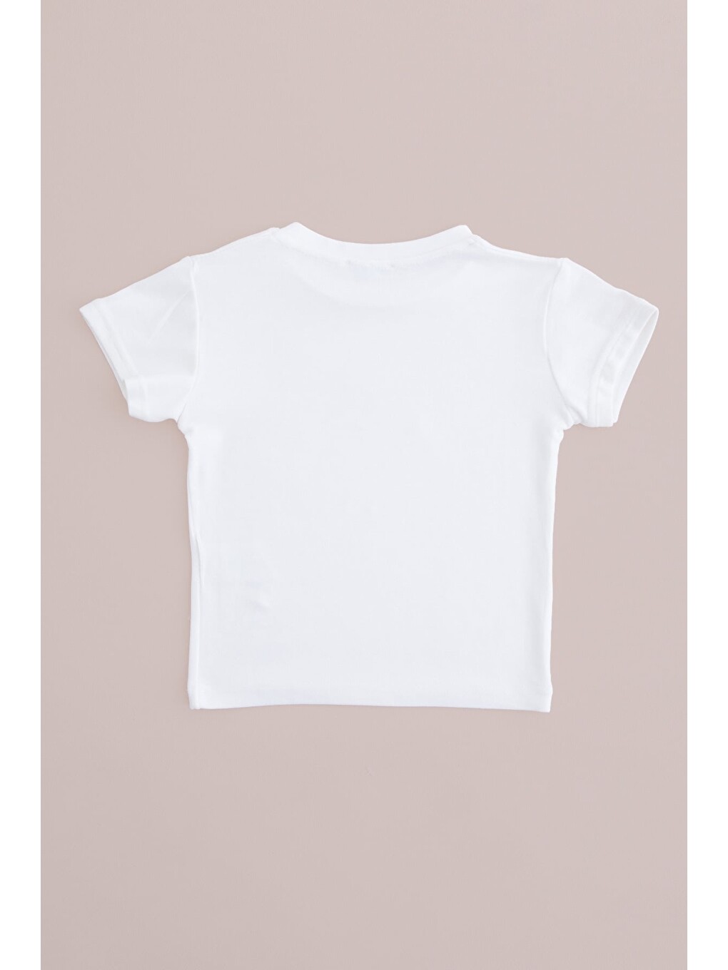 Ekru Fiyonk Nakışlı Slim Fit Kız Çocuk Tişört-4