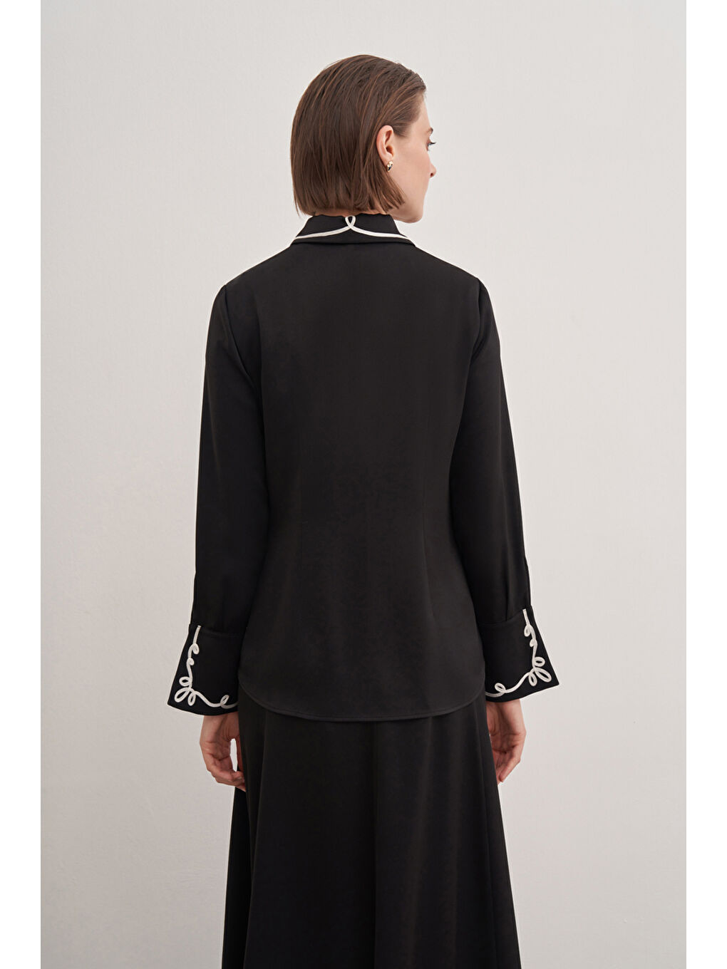 Siyah Gömlek Yaka Tunik-5