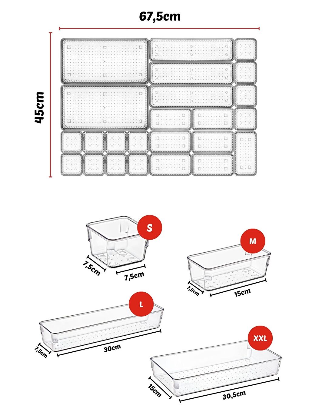 Nandy Home Beyaz 24 Parça Çekmece İçi  Düzenleyici  Organizer Set - 1