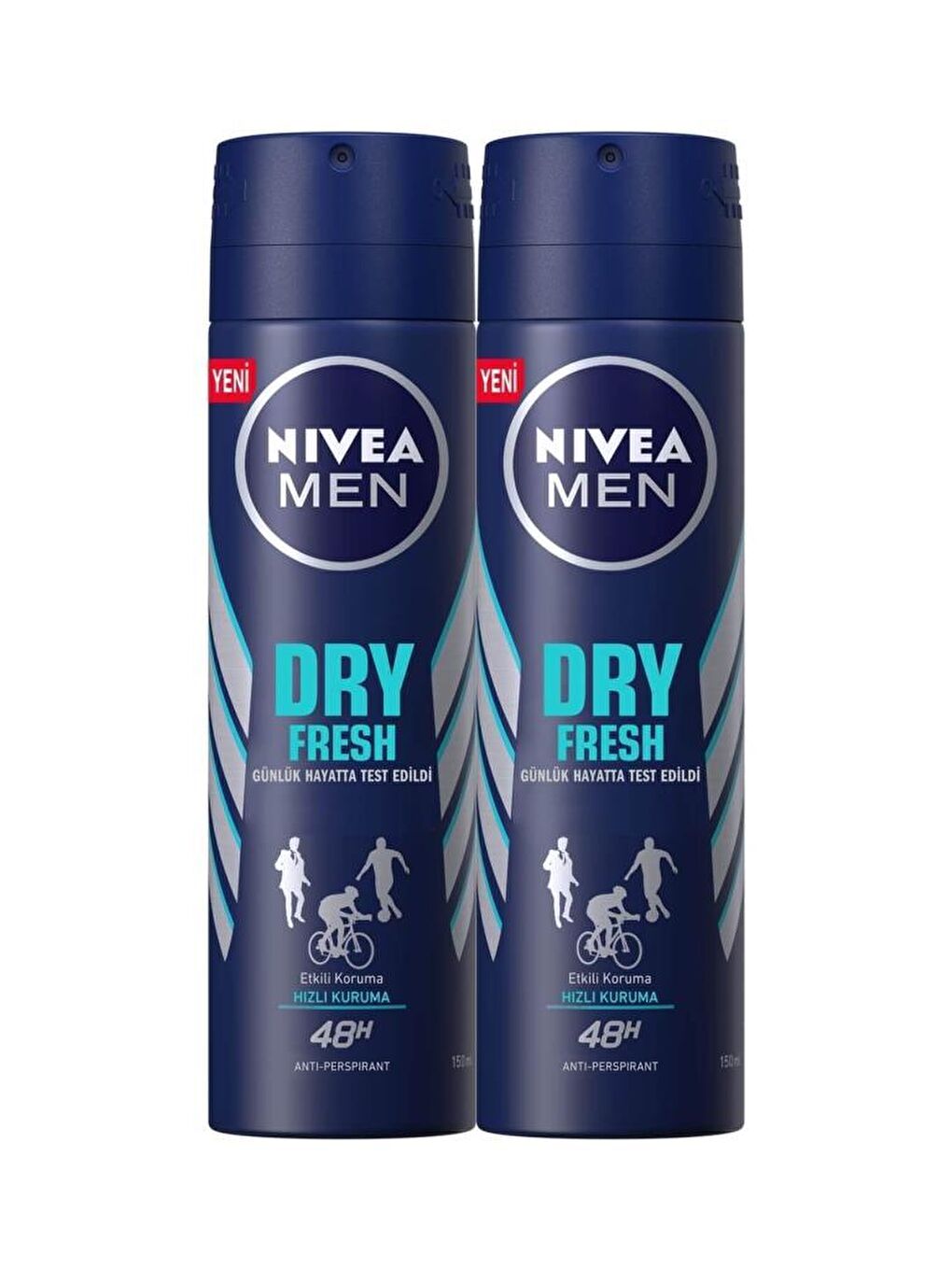 NIVEA Şeffaf Dry Fresh Erkek Sprey Deodorant 150 ml 2'li Avantaj Paketi