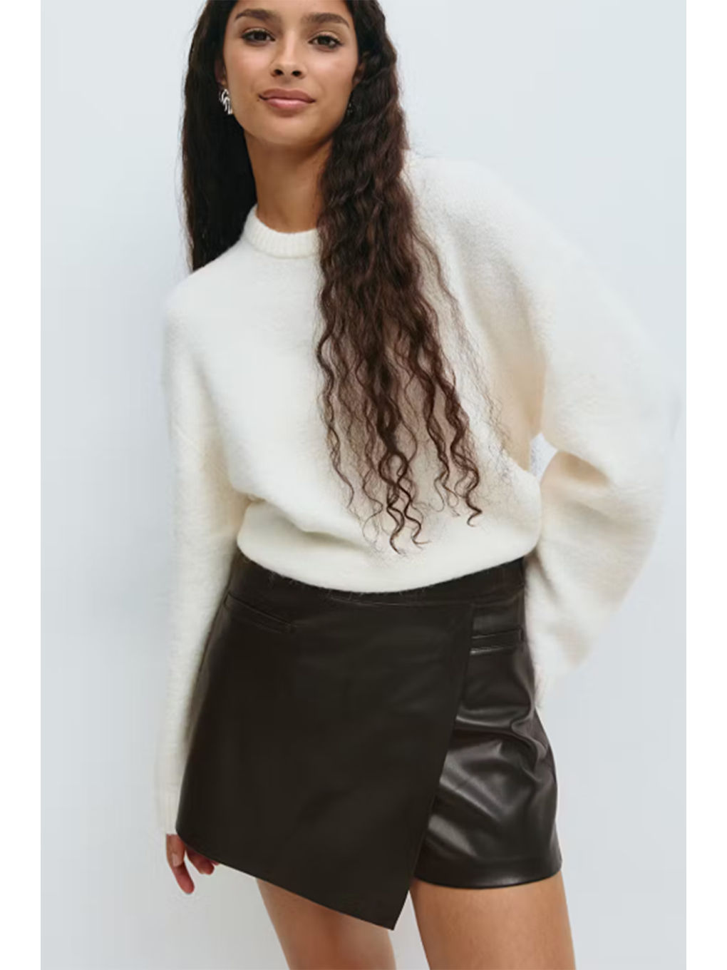 Siyah Kadın Deri Şort Etek Mg2521-2