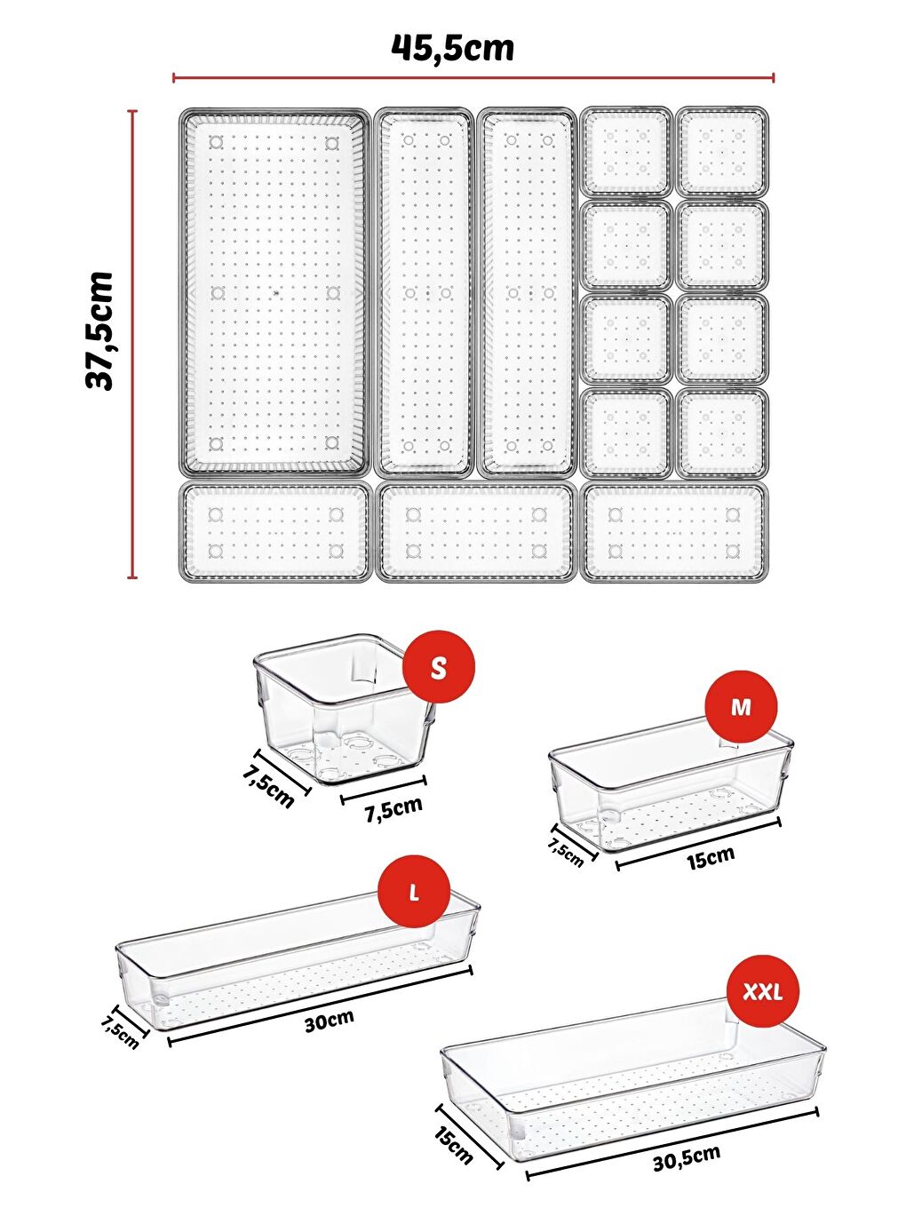 Nandy Home Beyaz 14 Parça Çekmece İçi  Düzenleyici  Organizer Set - 1