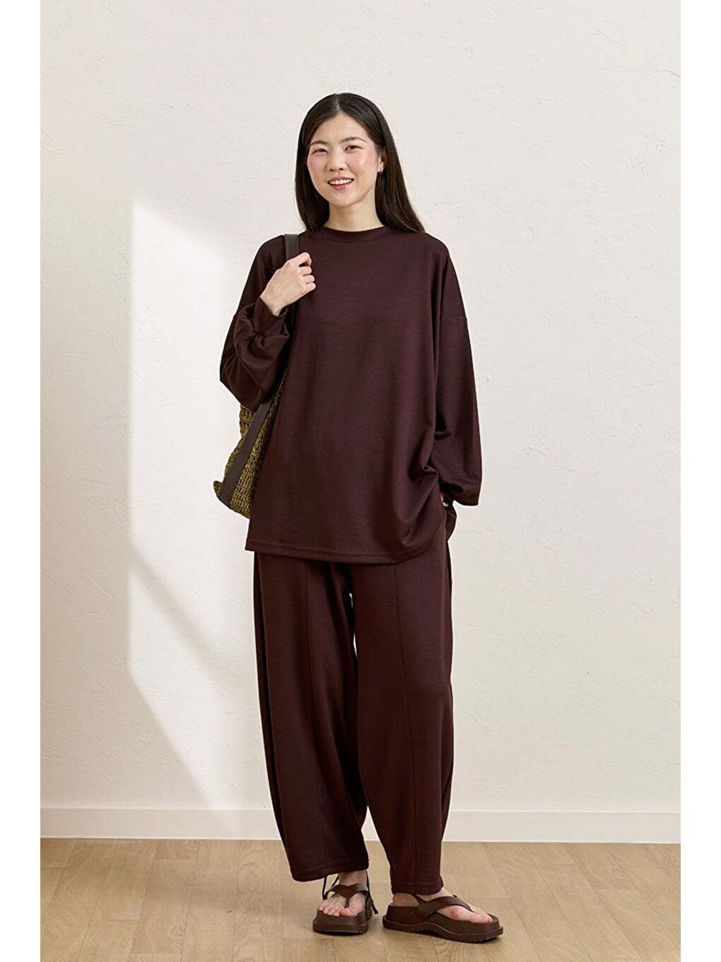 Kahverengi Acı Kahve Şalvar Takım