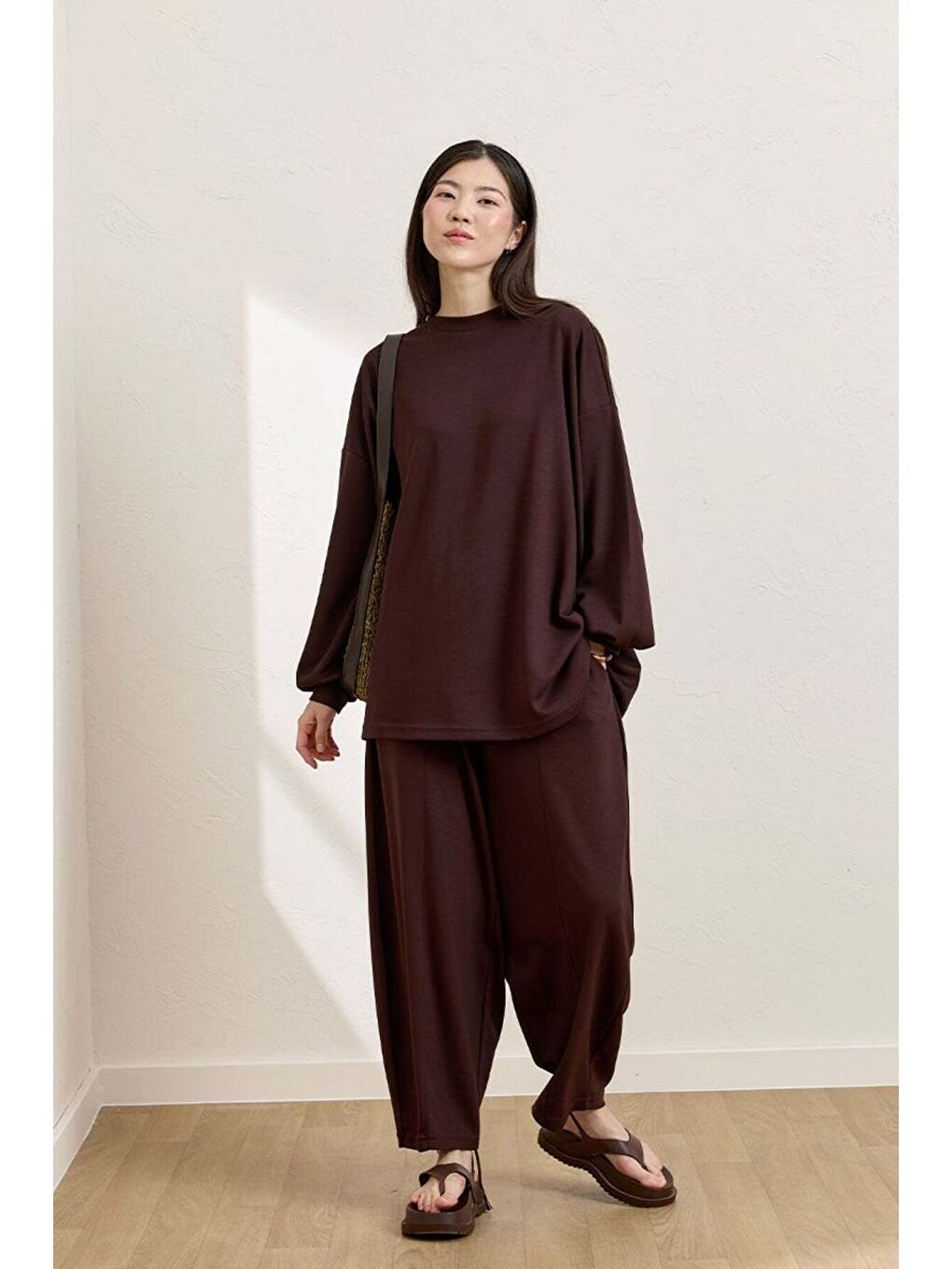 Kahverengi Acı Kahve Şalvar Takım-1