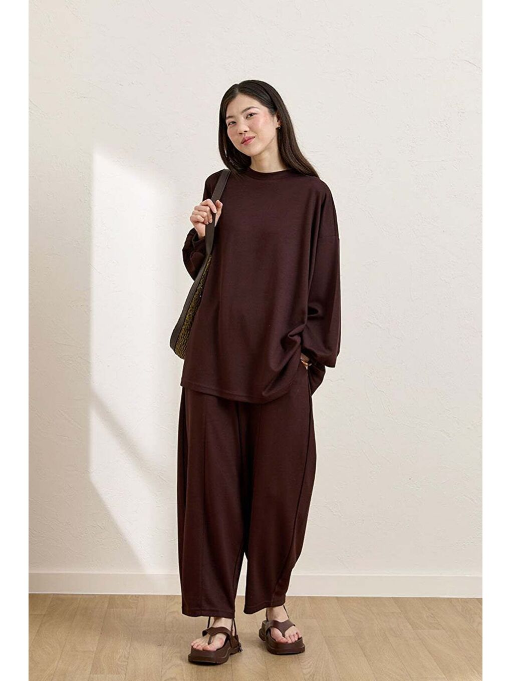 Kahverengi Acı Kahve Şalvar Takım-2