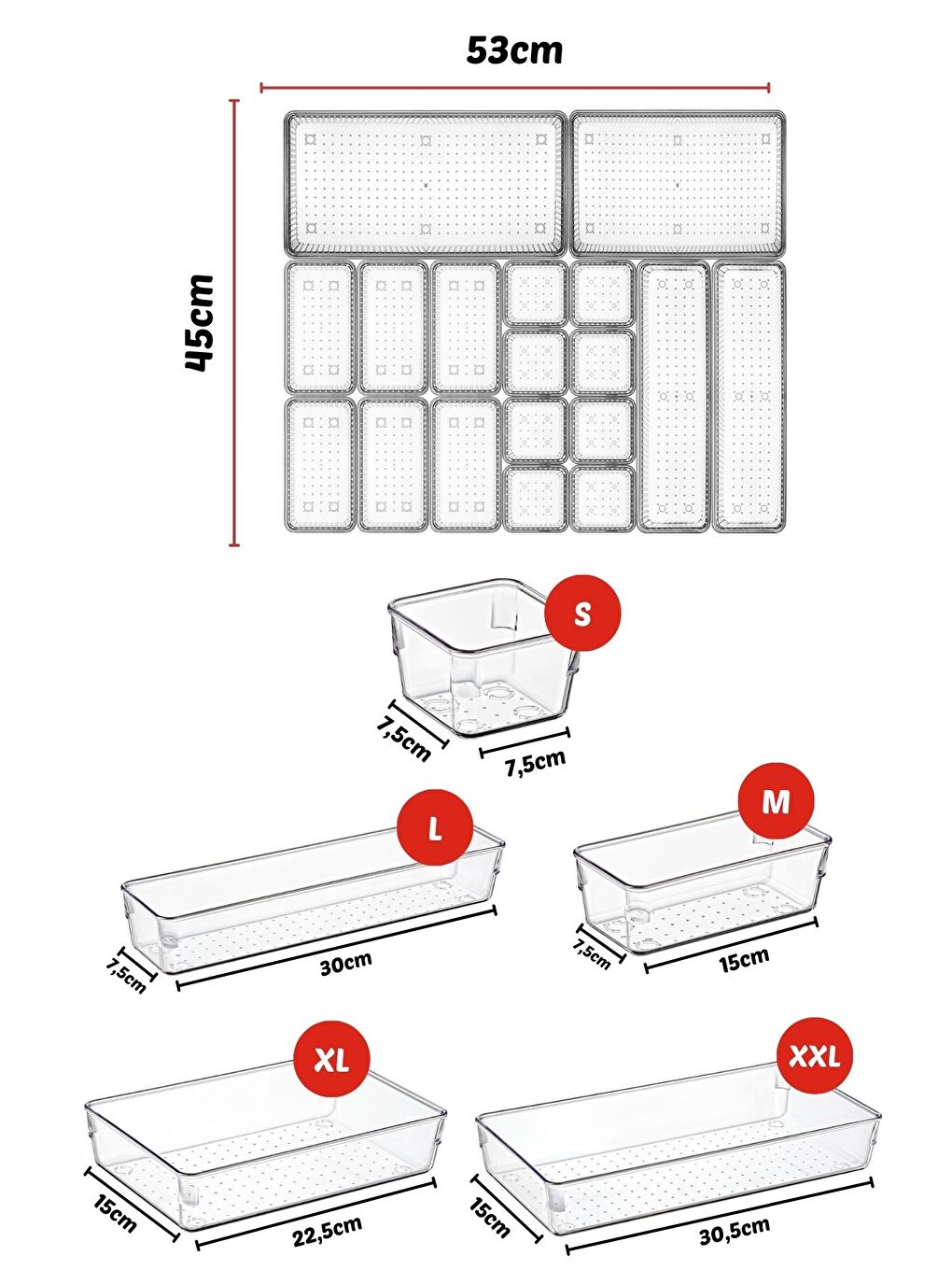 Nandy Home Beyaz 18 Parça Çekmece İçi Düzenleyici  Organizer Set - 1