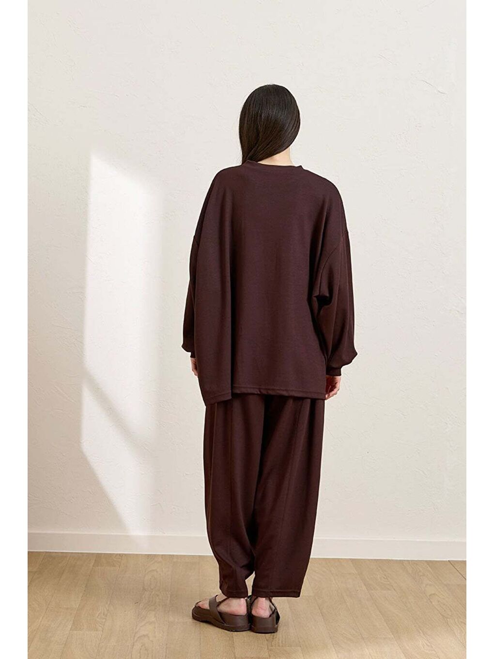 Kahverengi Acı Kahve Şalvar Takım-5