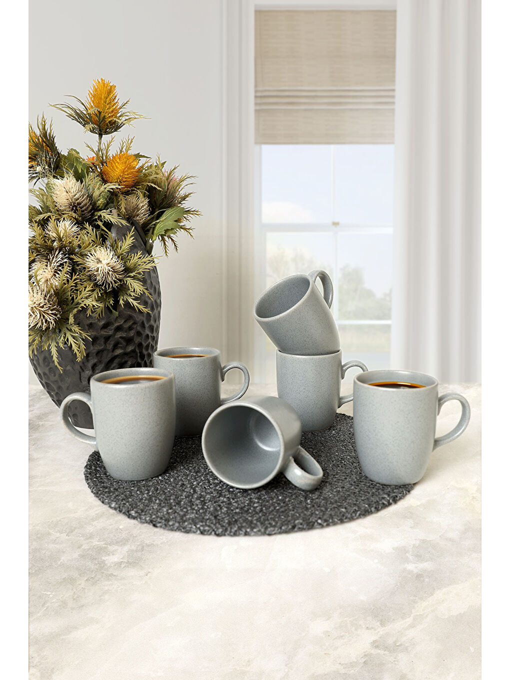 Mat Gri Bulut Kupa 9 Cm 6 Adet-1