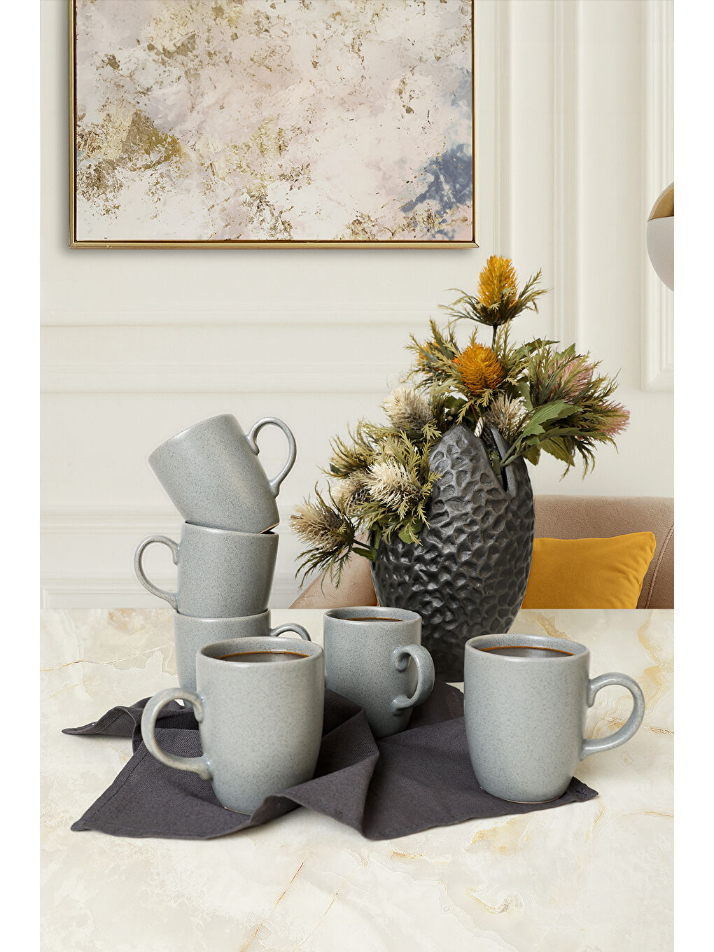 Mat Gri Bulut Kupa 9 Cm 6 Adet-3