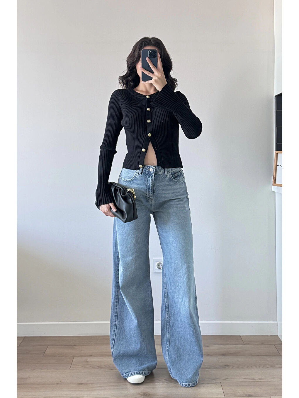 Kadın Siyah İspanyol Kol Hırka 1014-2425-2