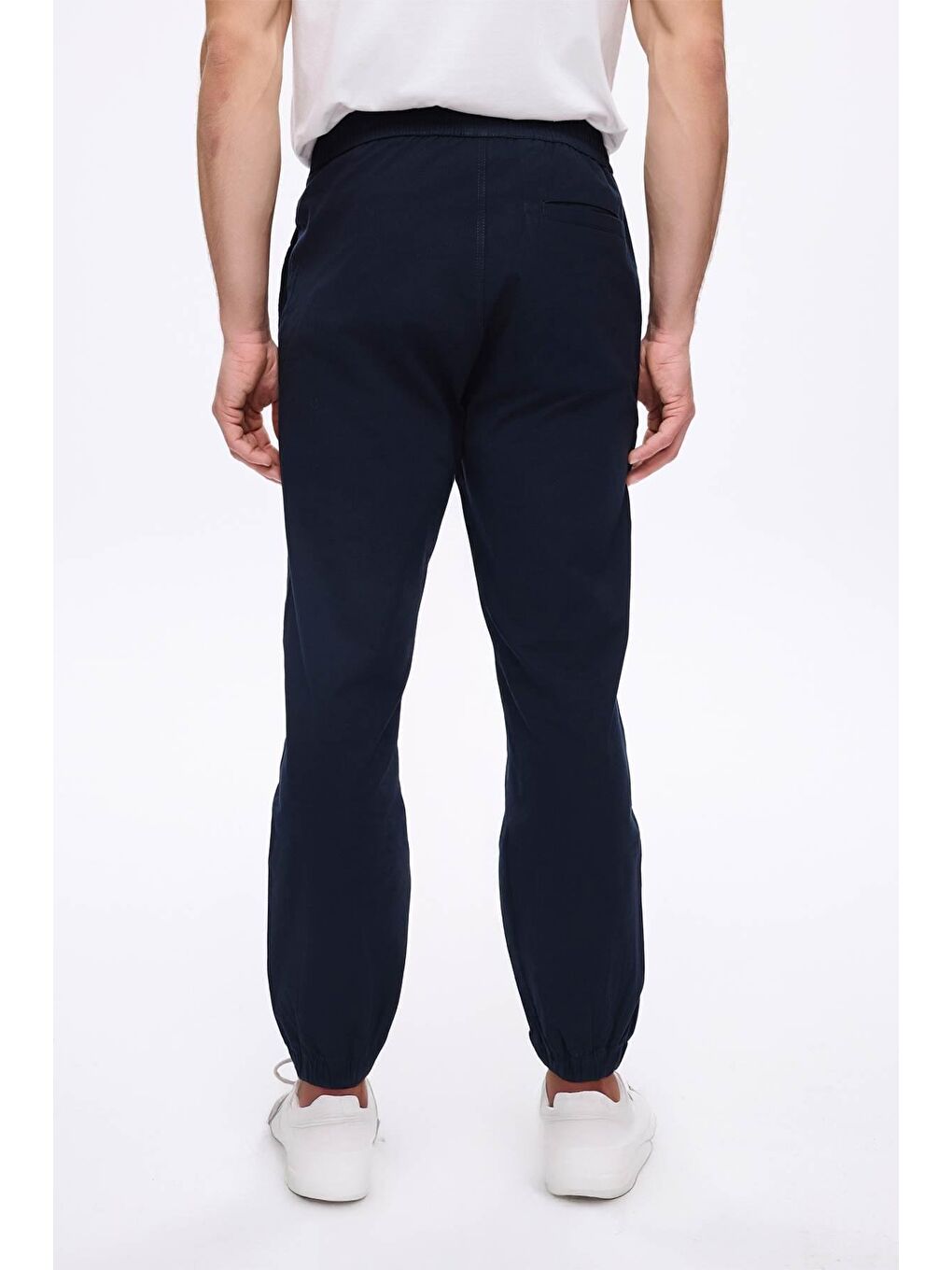 Beli Ve Paçası Lastikli Bağcıklı Lacivert Erkek Jogger Pantolon 4023-3