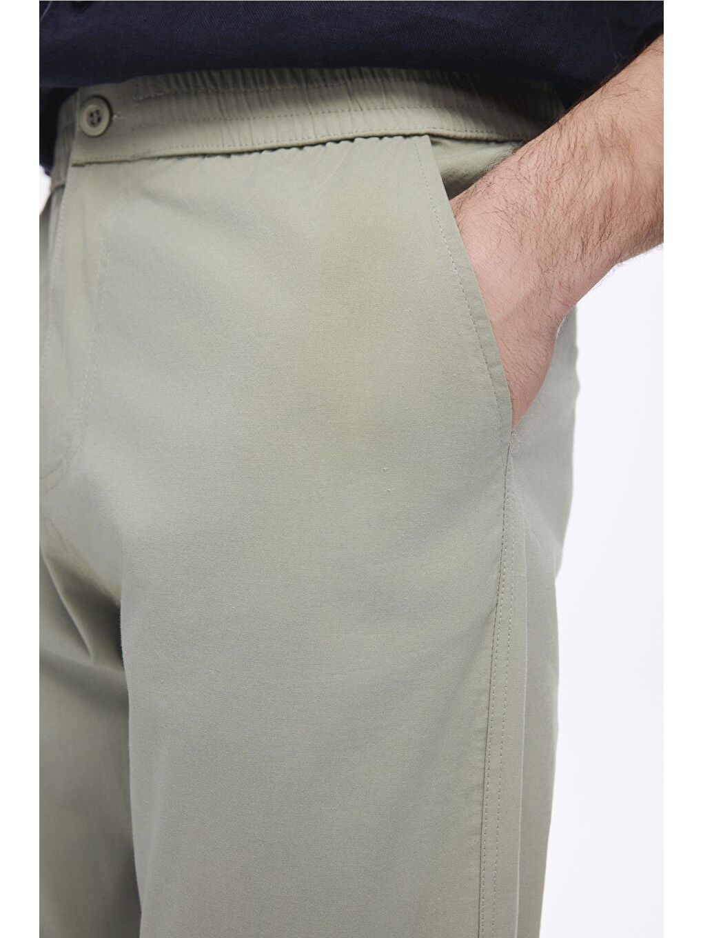 Beli Ve Paçası Lastikli Bağcıklı Yeşil Erkek Jogger Pantolon 4023-2