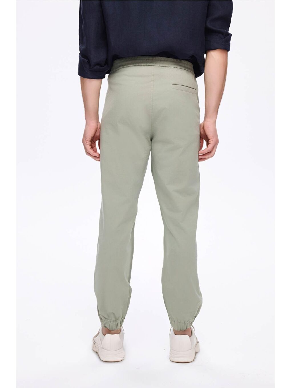 Beli Ve Paçası Lastikli Bağcıklı Yeşil Erkek Jogger Pantolon 4023-3