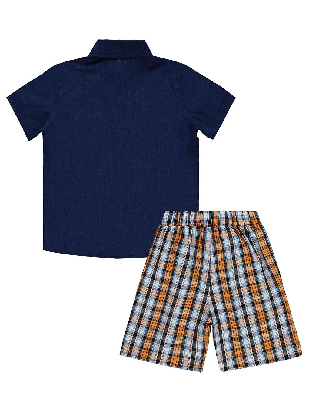 Erkek Ekoseli Gömlekli Takım - Lacivert-3