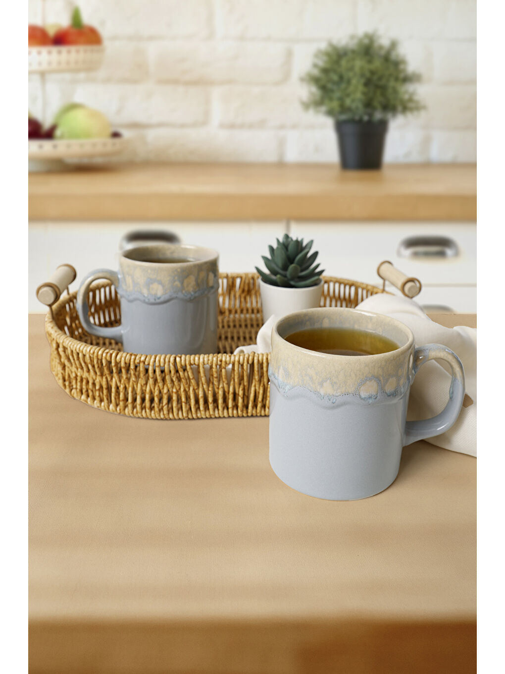 Shizen Gri Silindir Kupa 10 Cm 2 Adet