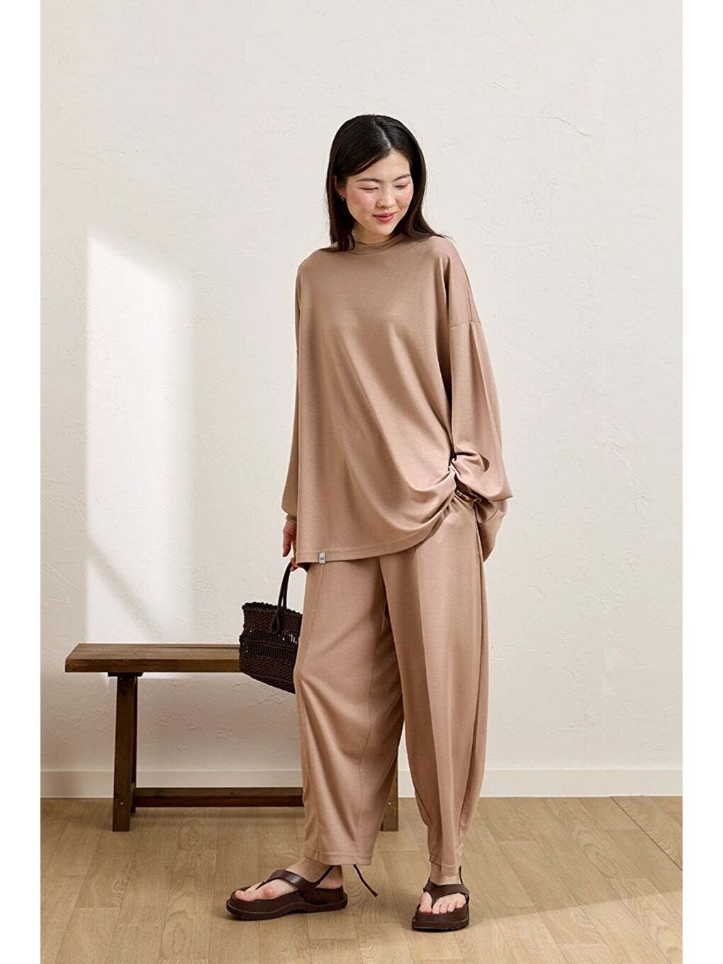 Bej Karamel Şalvar Takım-2