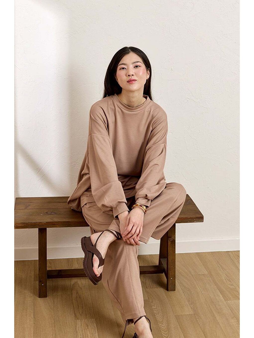 Bej Karamel Şalvar Takım-3