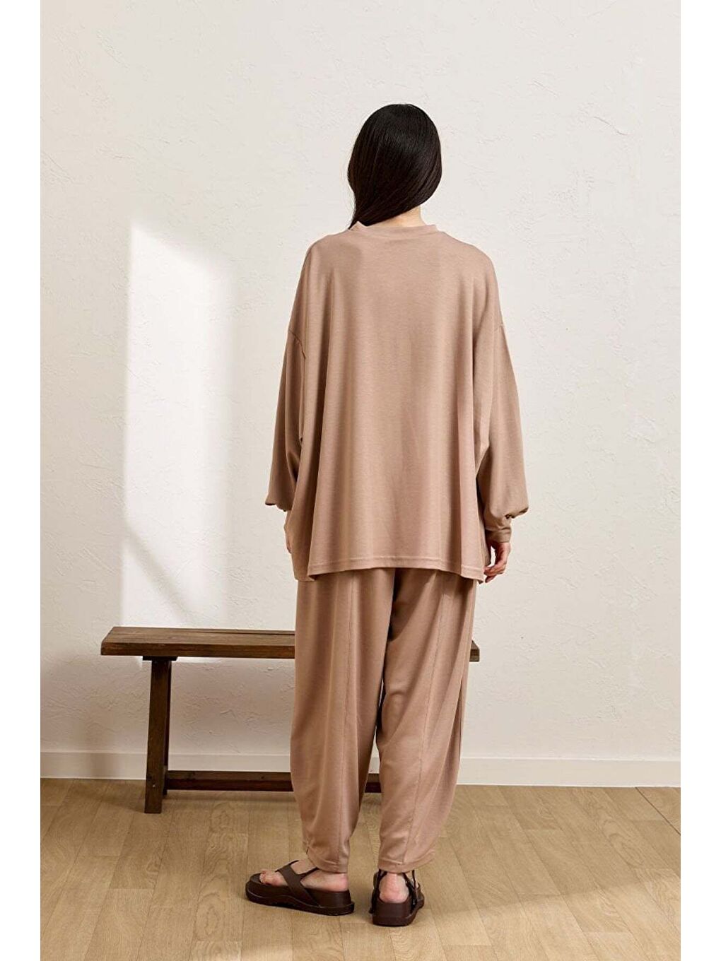 Bej Karamel Şalvar Takım-4
