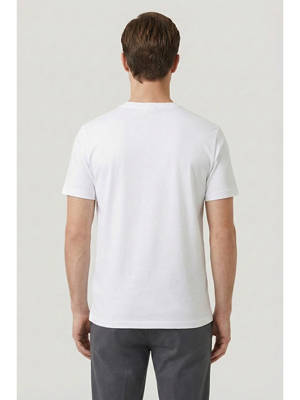 Giotelli Beyaz Oversize Fit %100 Pamuk Baskılı Bisiklet Yaka Erkek Tişört-3