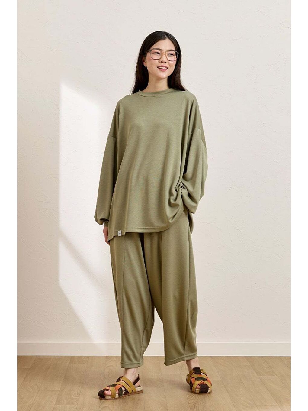 Yeşil Çağla Şalvar Takım-1