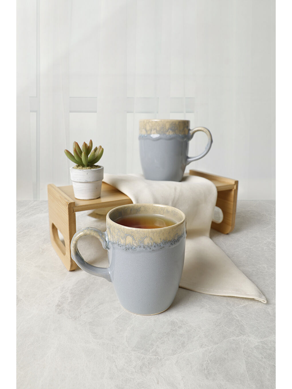 Shizen Gri Bulut Kupa 9 Cm 2 Adet