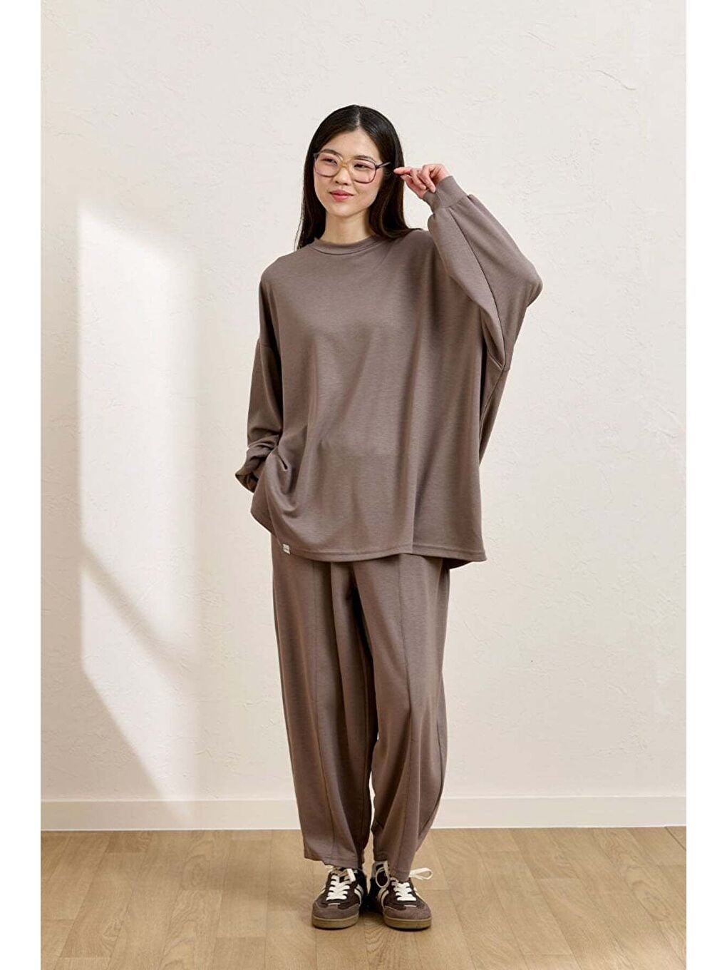 Bej Vizon Şalvar Takım