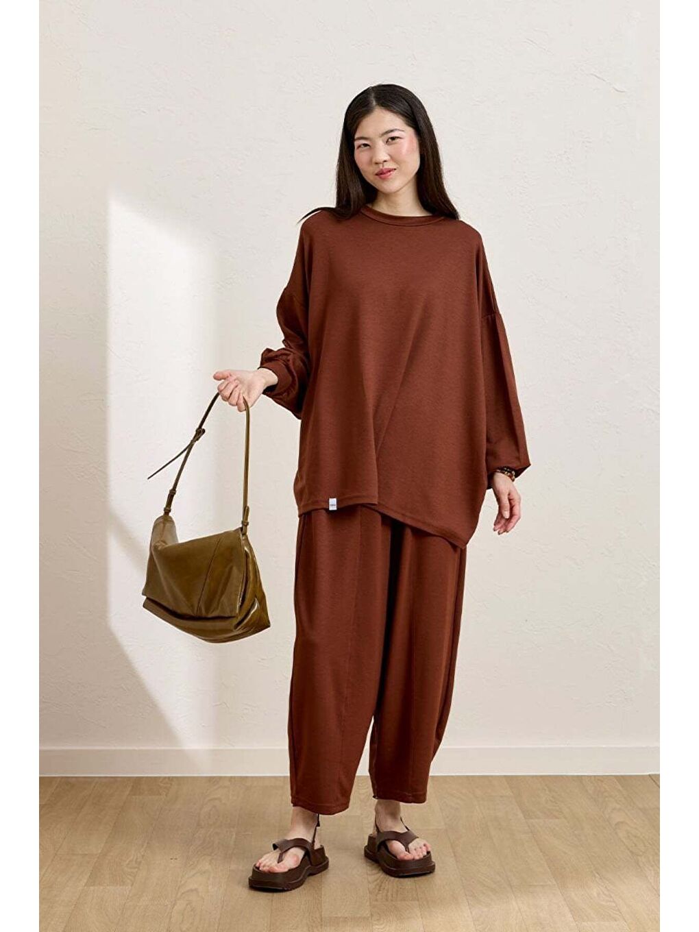 Kahverengi Camel Şalvar Takım-2