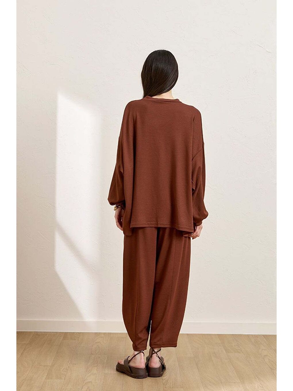 Kahverengi Camel Şalvar Takım-5