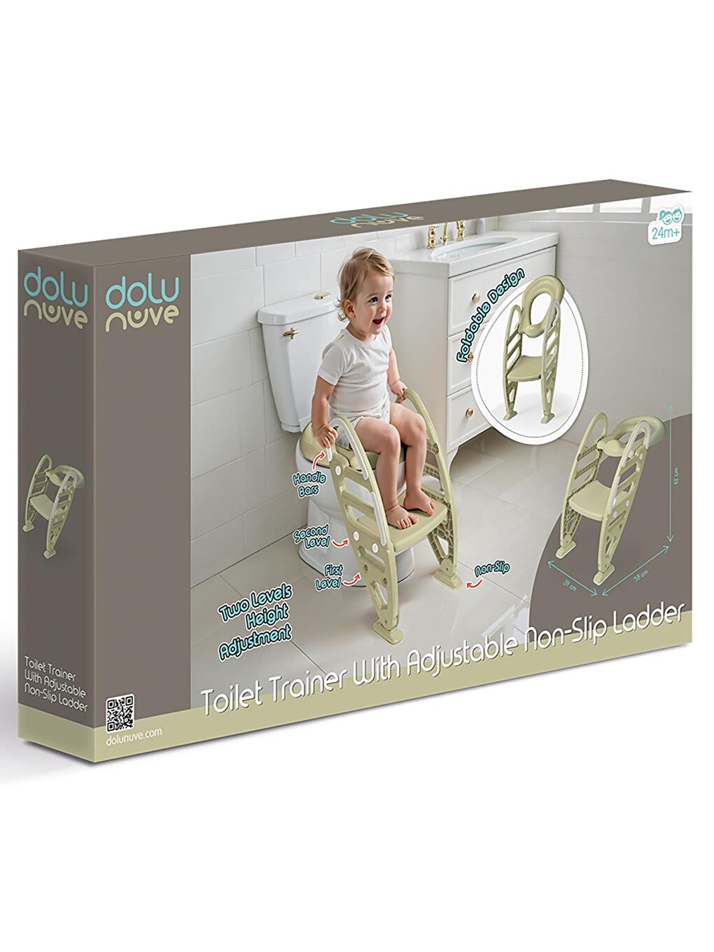 Nuve Kaymaz Merdivenli Klozet Adaptörü - Yeşil Standart-3