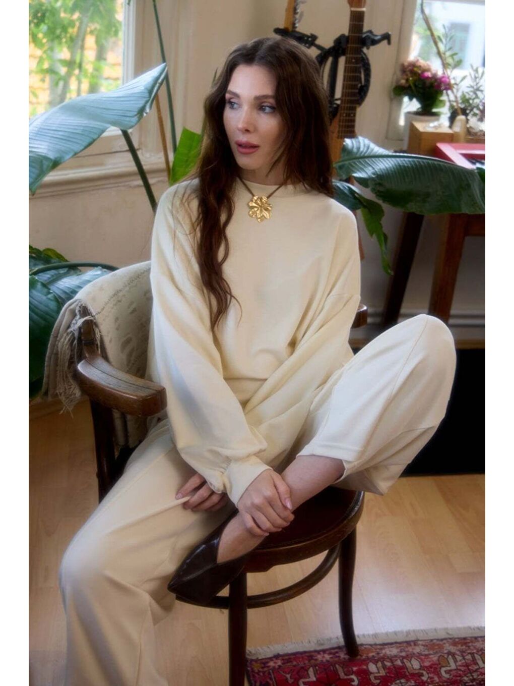 Ekru Krem Şalvar Takım-2