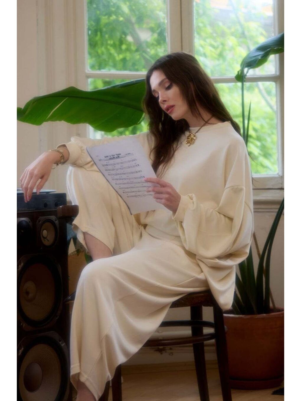 Ekru Krem Şalvar Takım-3