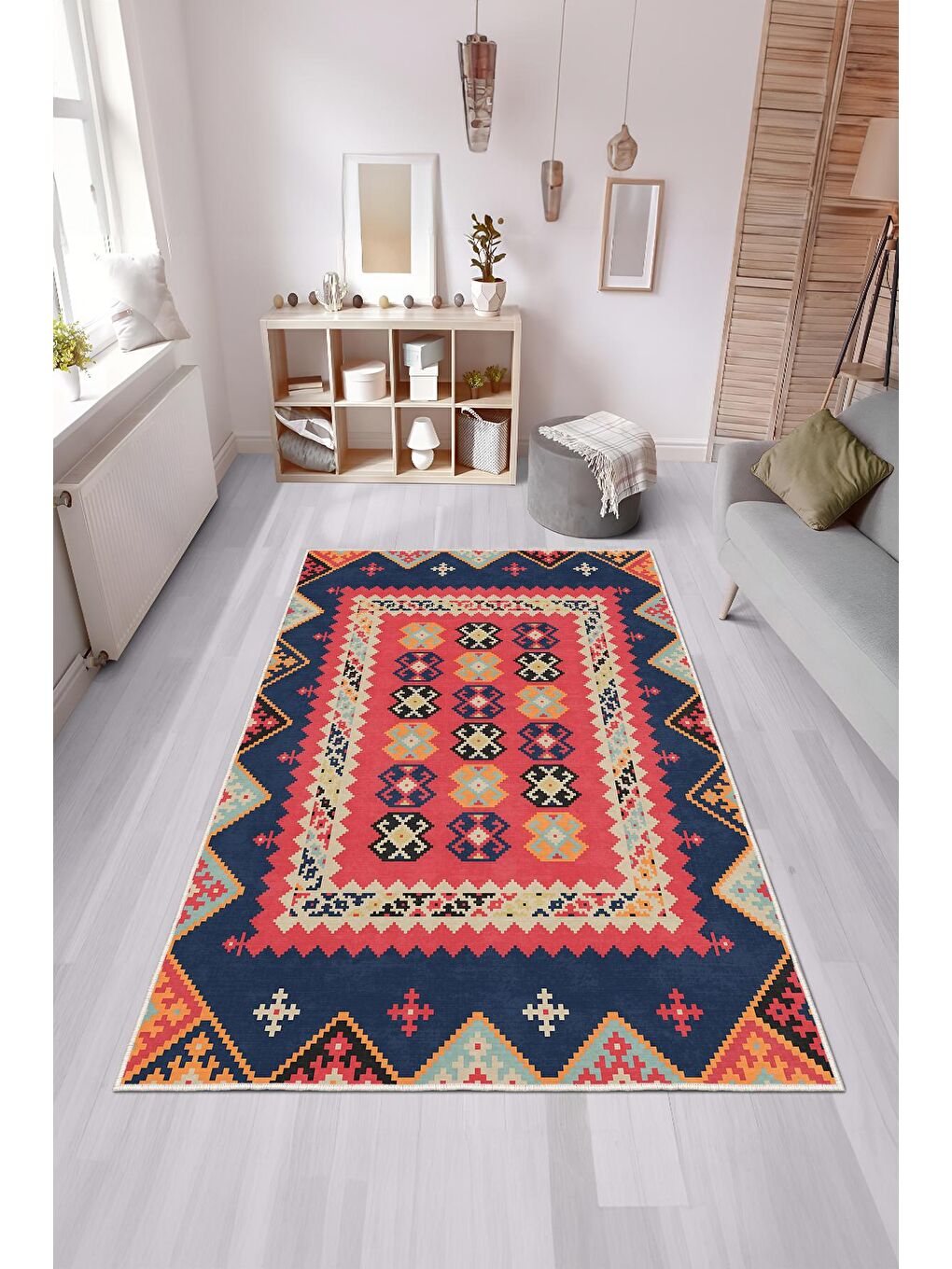 Pembe Özel Tasarım, Kaymaz Taban, İnce, Yıkanabilir, Modern Halı WOOKECE1462 80x150