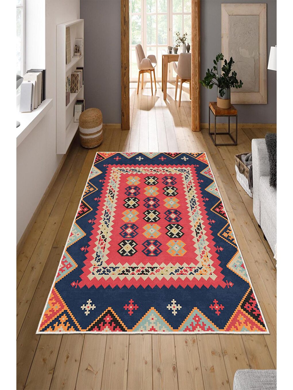 Pembe Özel Tasarım, Kaymaz Taban, İnce, Yıkanabilir, Modern Halı WOOKECE1462 80x150-1