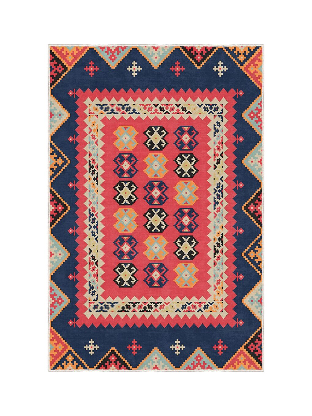 Pembe Özel Tasarım, Kaymaz Taban, İnce, Yıkanabilir, Modern Halı WOOKECE1462 80x150-3