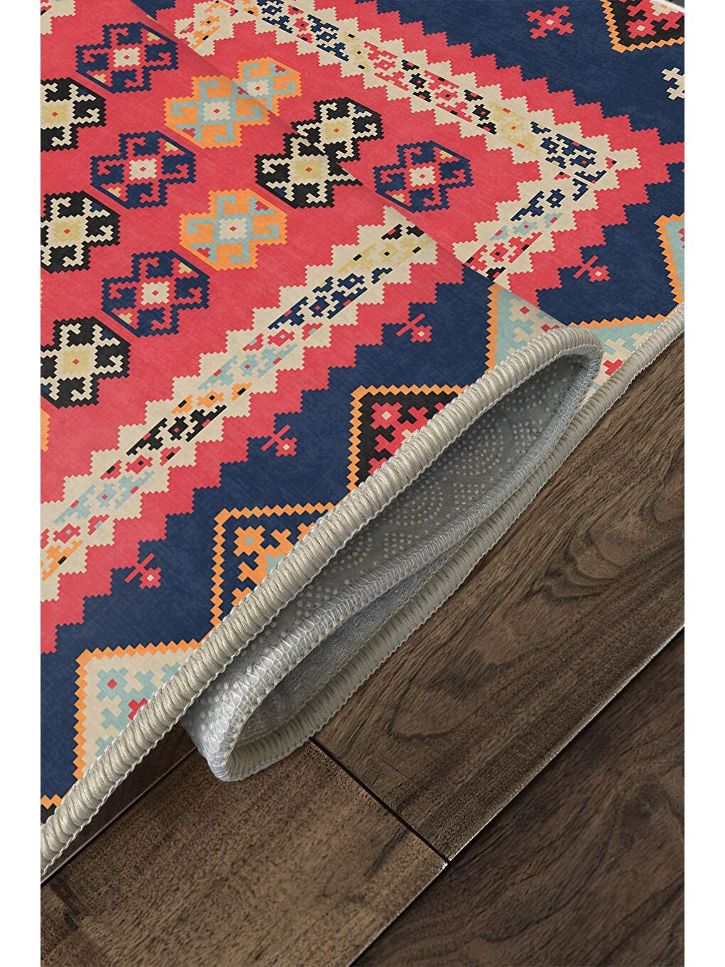 Pembe Özel Tasarım, Kaymaz Taban, İnce, Yıkanabilir, Modern Halı WOOKECE1462 80x150-4