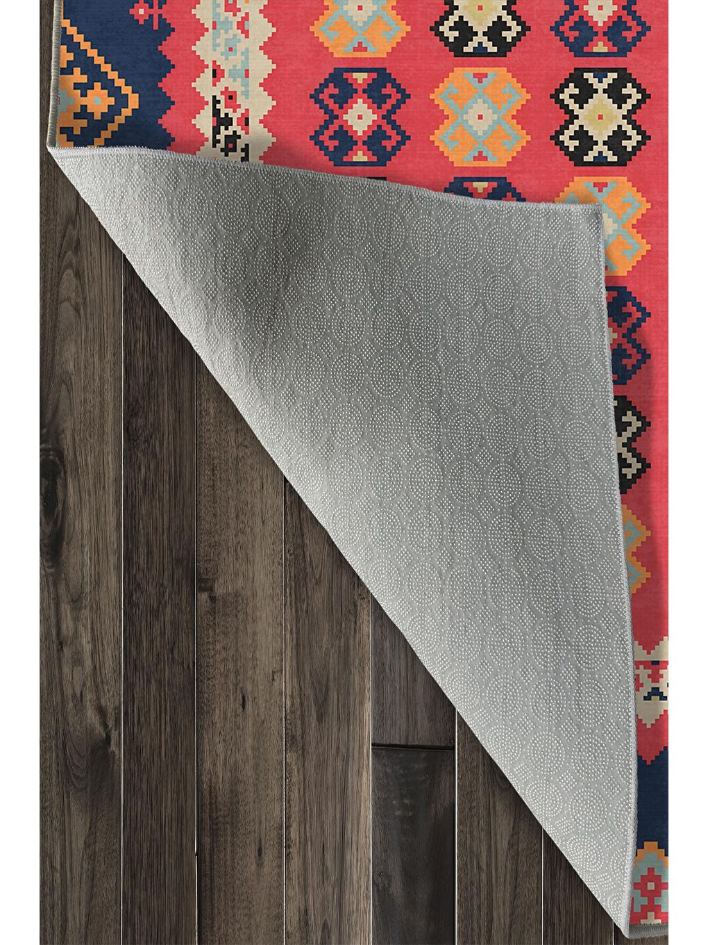 Pembe Özel Tasarım, Kaymaz Taban, İnce, Yıkanabilir, Modern Halı WOOKECE1462 80x150-6