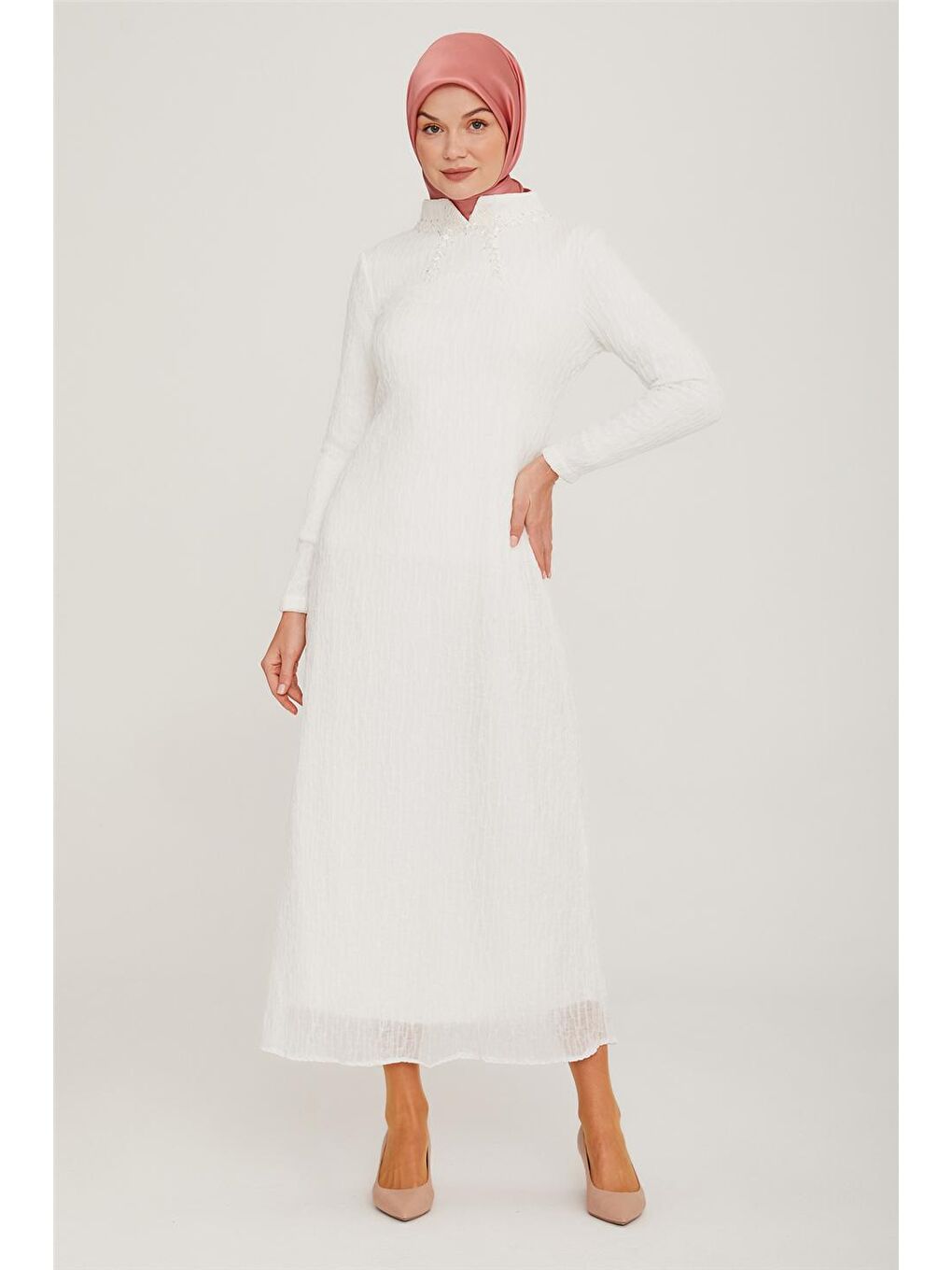 Ekru Elbise 22K9422-1