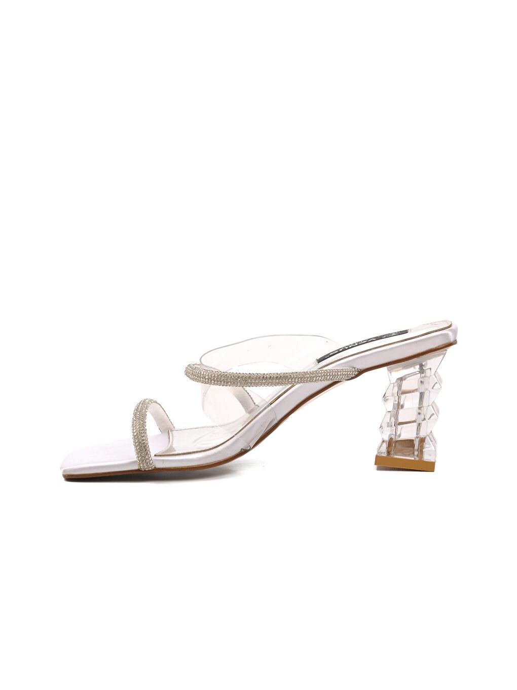 Beyaz Kadın Topuklu Terlik 22411257-2