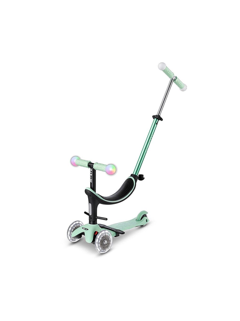 Micro Nane Yeşili Mini2Grow Deluxe Magic 3 Tekerlekli Scooter LED Mint