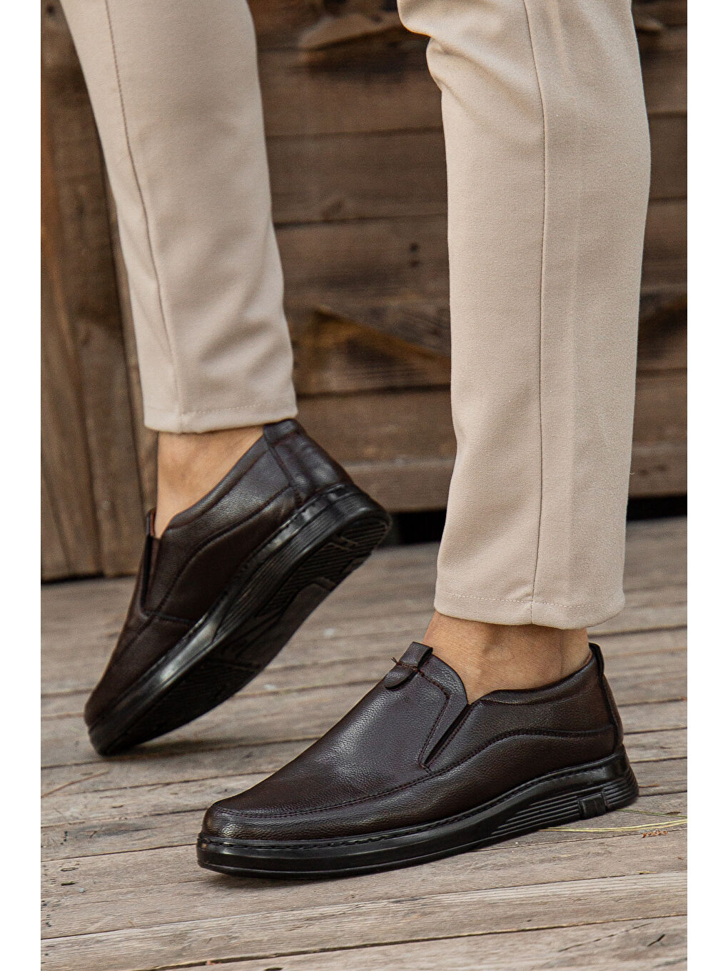 Kahverengi D0367 Günlük Ortopedik Erkek Casual Ayakkabı-2