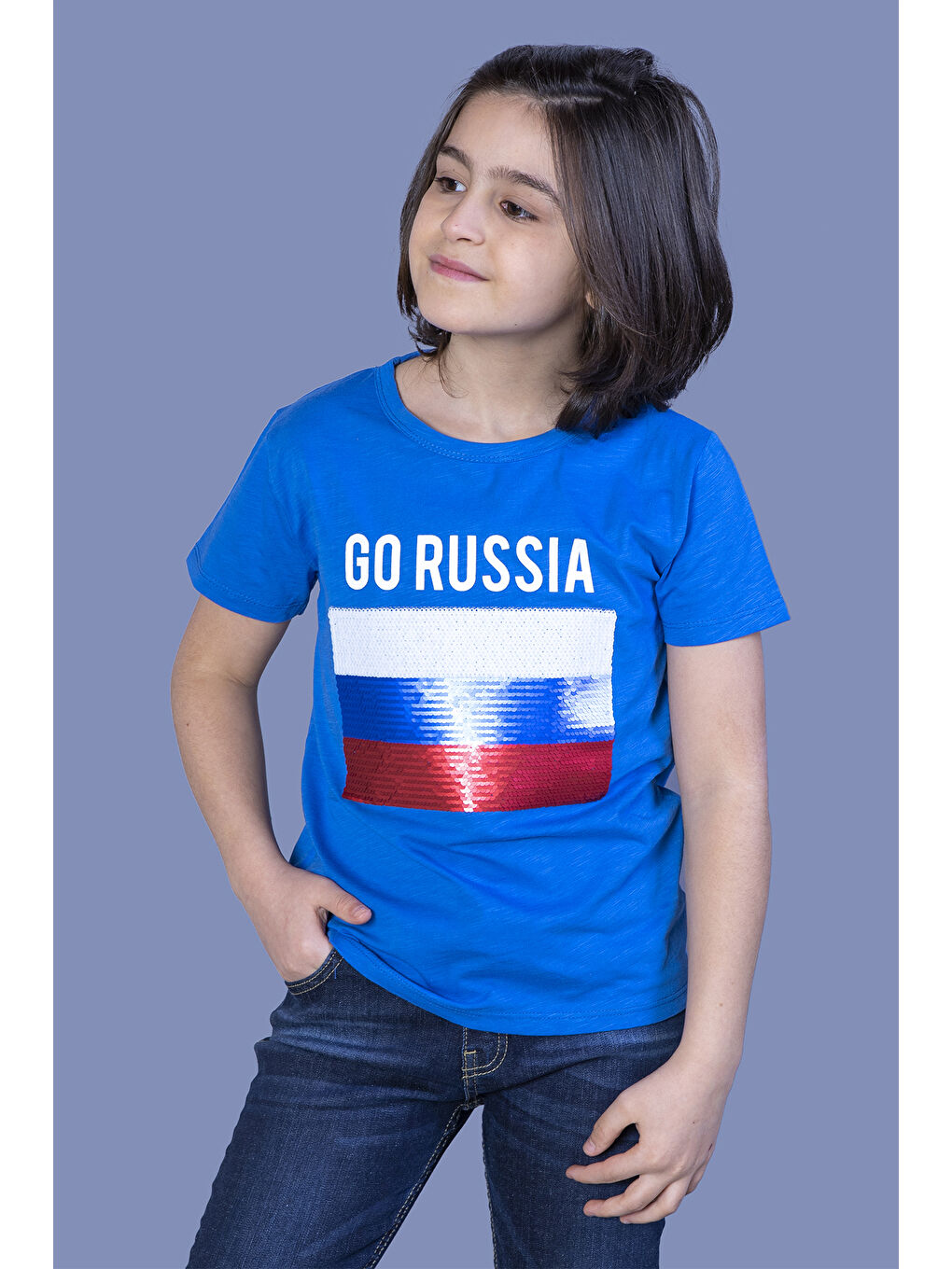 Toontoykids Mavi Erkek Çocuk Go Russia Nakışlı Tişört